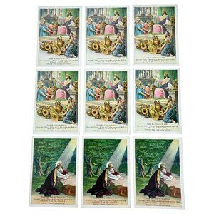 Antique 1905 Bible Lesson Picture Cards David C Cook Lot of 9 July 2 and July 16